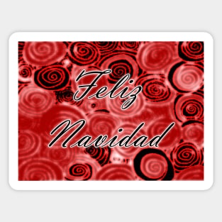 Feliz Navidad Swirls Sticker